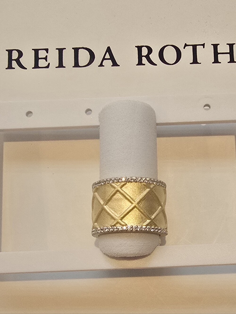 Freida Rothman Statement Ring. Gold/Silver.  Size 7